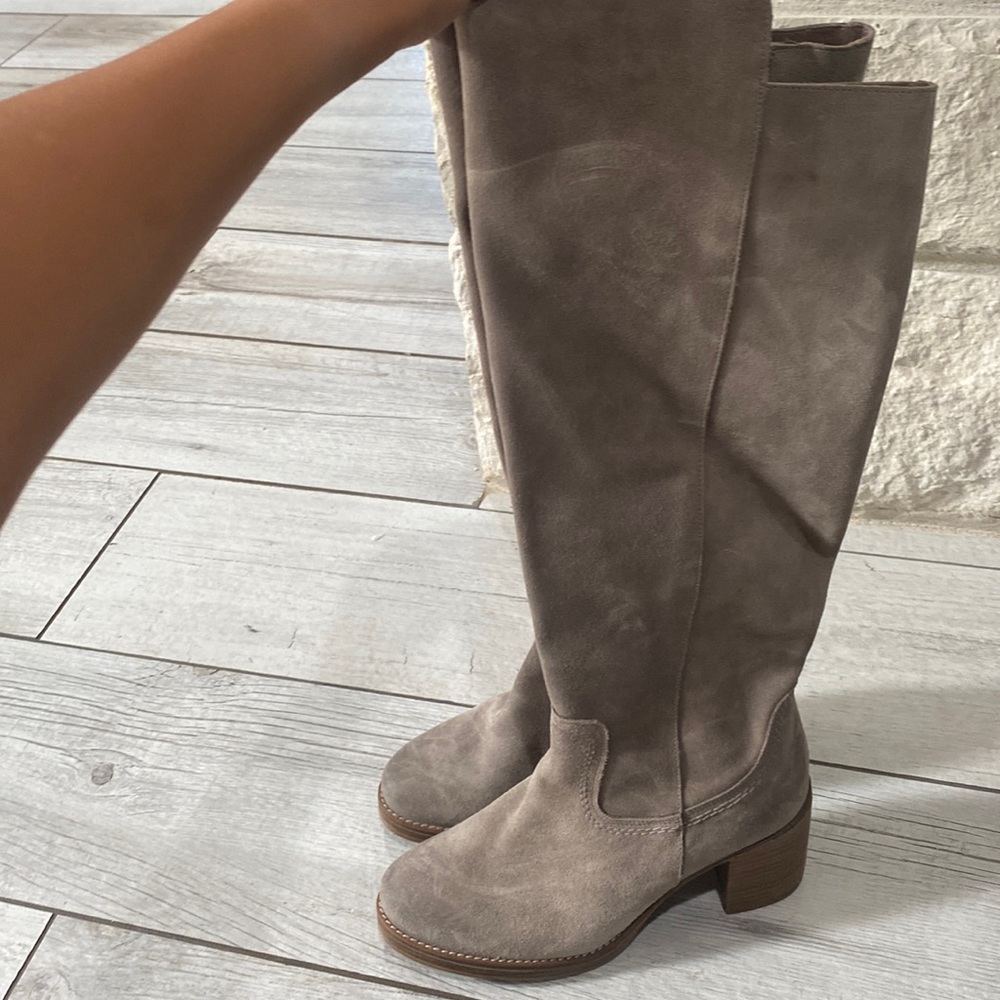 MTNG Suede Over The Knee Heeled Boots